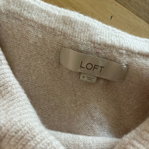 Loft Soft Pink Wool Blend Cowl Neck Sweater M - Picture 8 of 8